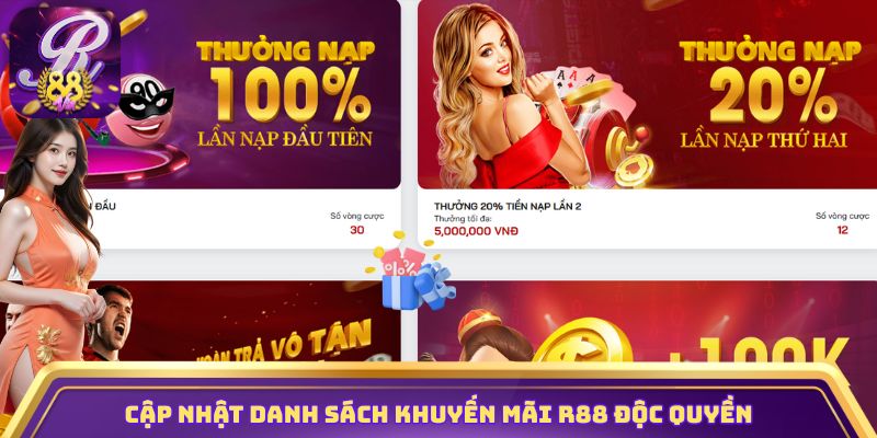 Cập nhật danh sách khuyến mãi R88 độc quyền